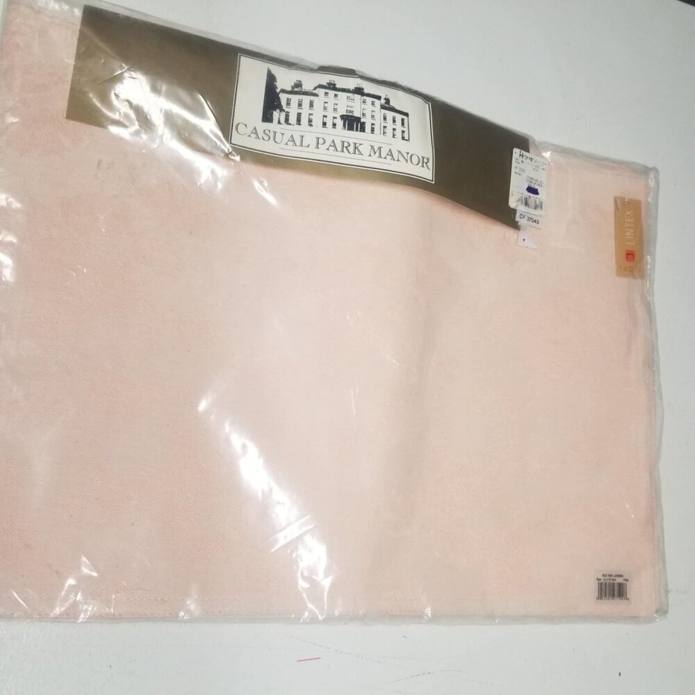 Placemats, Blush Pink, Park Manor set of 4 Kitchen Linens 19 inch Nwtag
